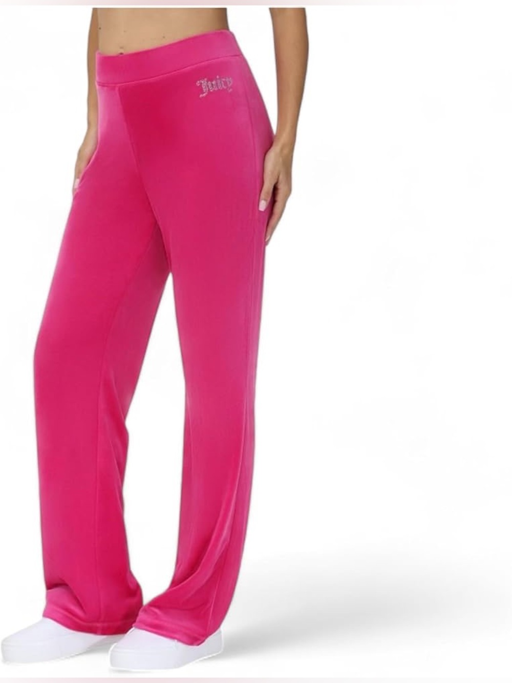 Juicy Couture Women's Bling Velour Track Pants Fuchsia Size Large